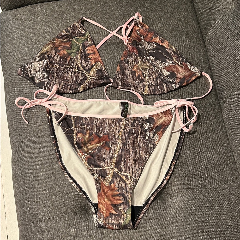 Camo Bikini Set with Pink Accents